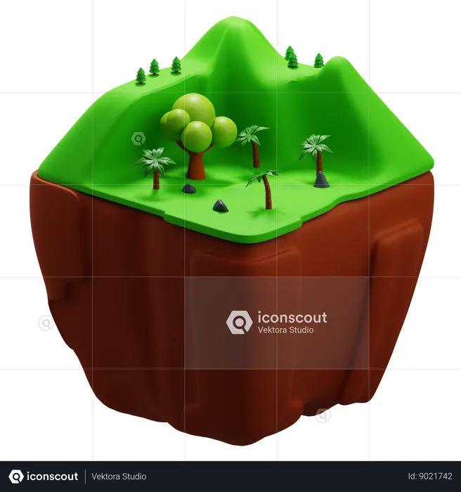 Earth Natural Landscape  3D Icon