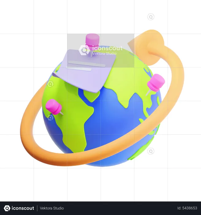 Earth Pin Location  3D Icon