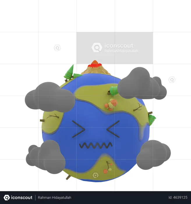 Earth Pollution  3D Illustration