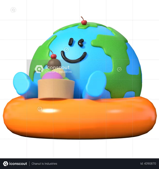 Earth Relaxing  3D Illustration