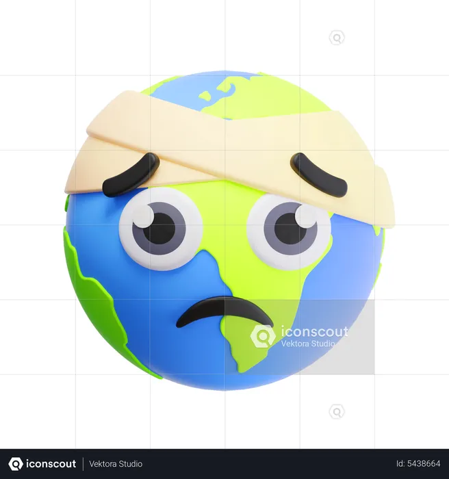 Earth Sick Emoji  3D Icon