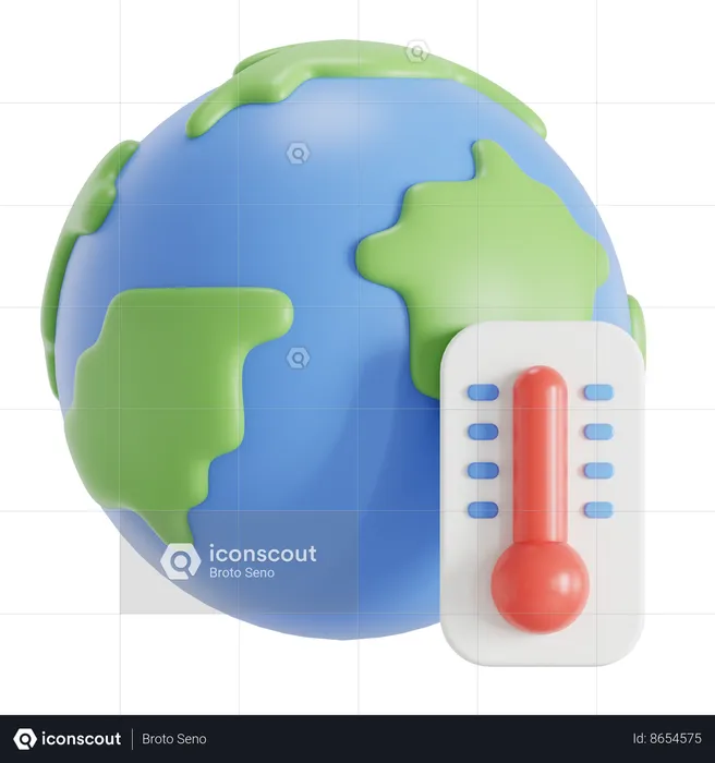 Earth temperature  3D Icon
