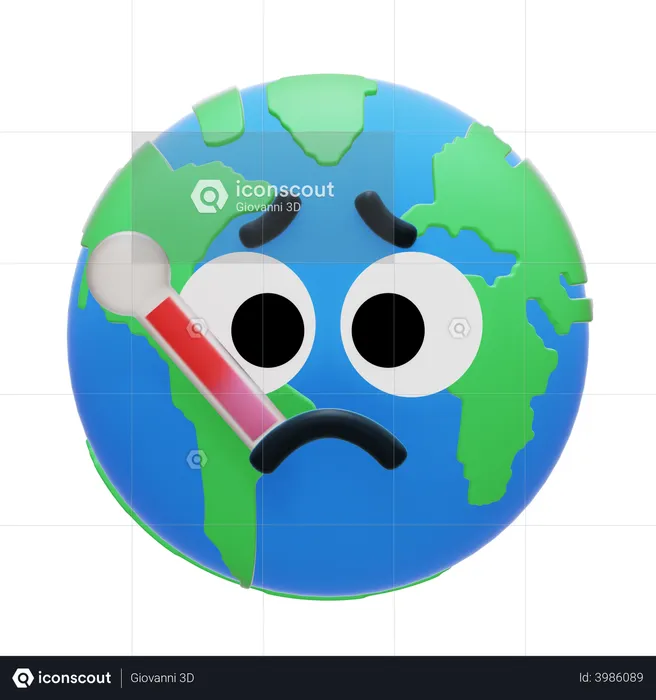 Earth Termometer Emoji 3D Icon