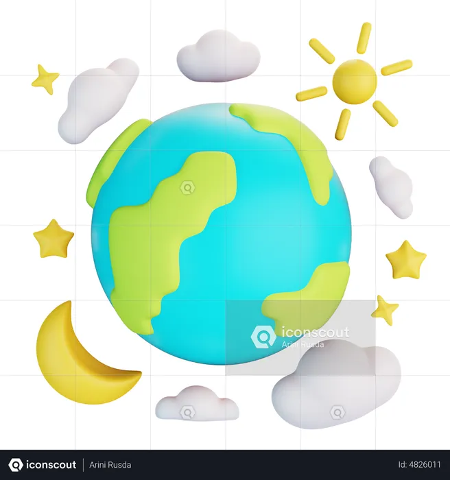 Earth With Others Planets  3D Icon