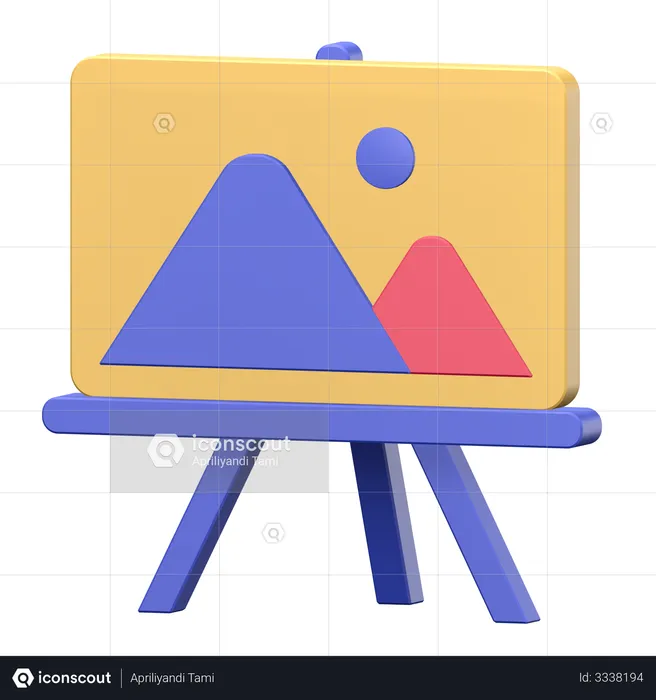 Easel canvas  3D Illustration