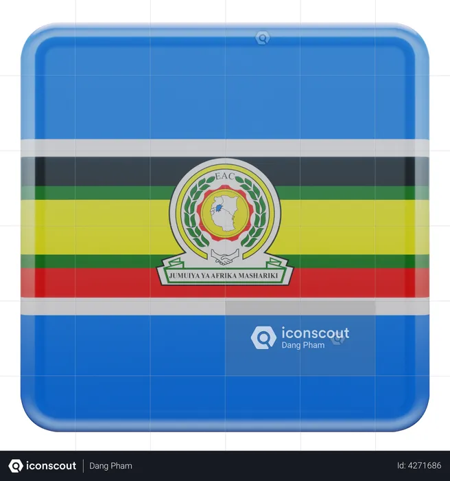 East African Community Flag Flag 3D Illustration