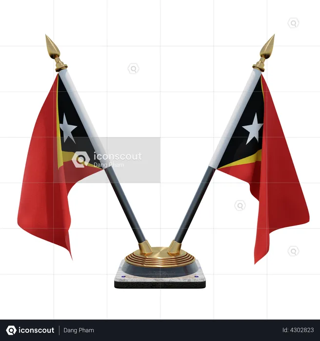 East Timor Double Desk Flag Stand Flag 3D Flag