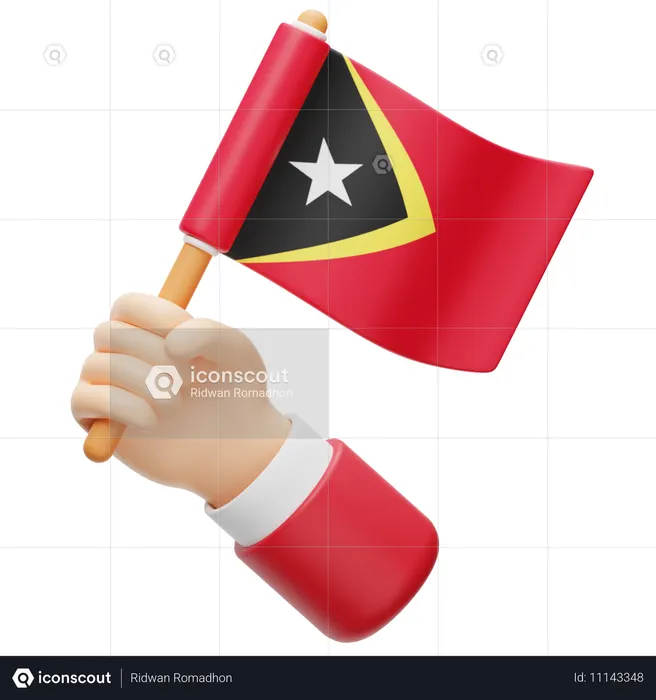 East timor flag in hand Flag 3D Icon