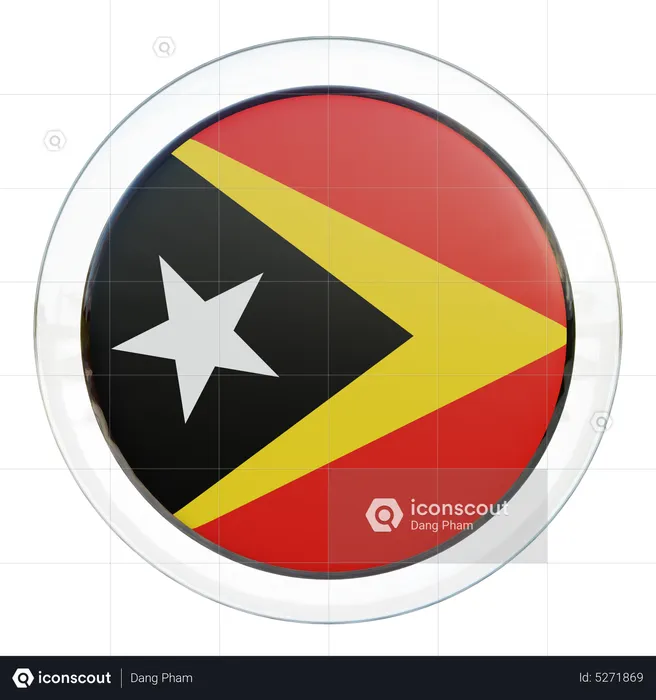 East Timor Round Flag Flag 3D Icon