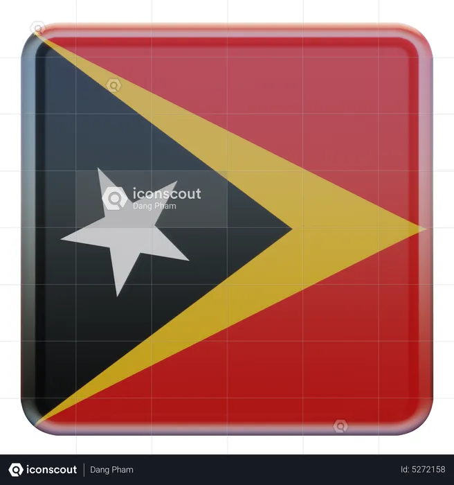 East Timor Square Flag Flag 3D Icon