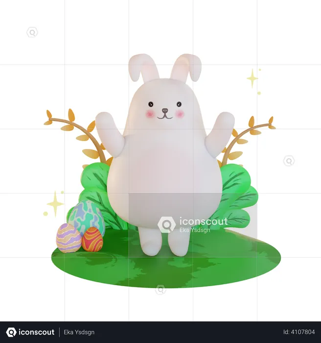 Easter bunny  3D Illustration