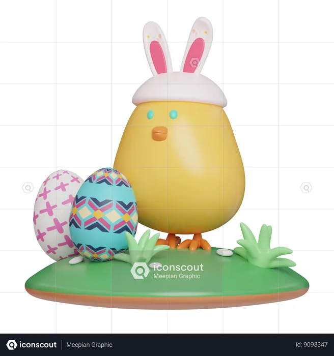 Easter Bunny Eggs  3D Icon