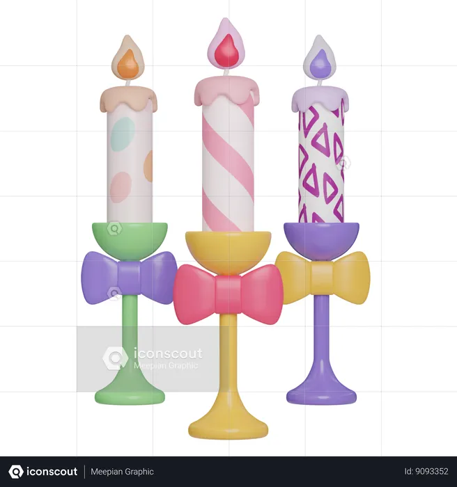 Easter Candles  3D Icon