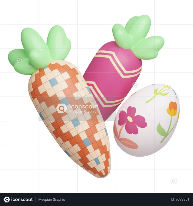 Easter Carrrot  3D Icon