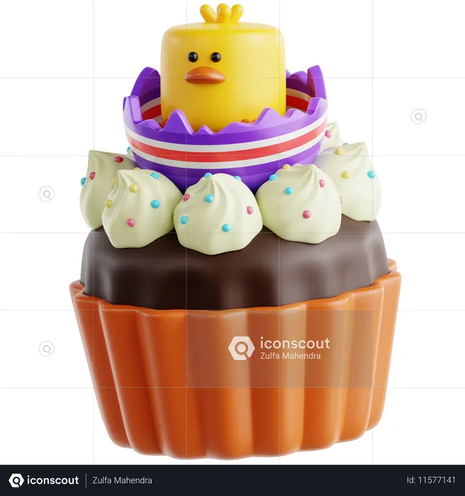 Easter Cupcake  3D Icon