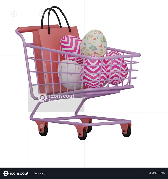 Easter day shopping  3D Illustration