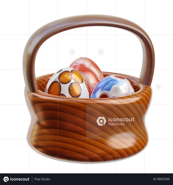 Easter egg basket  3D Icon