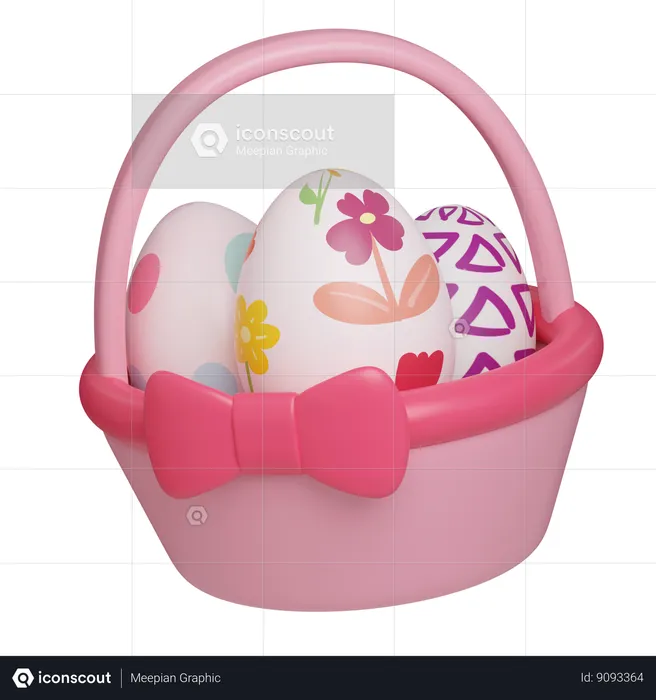 Easter Egg Basket  3D Icon