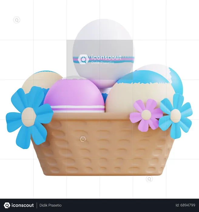 Easter Egg Basket  3D Icon