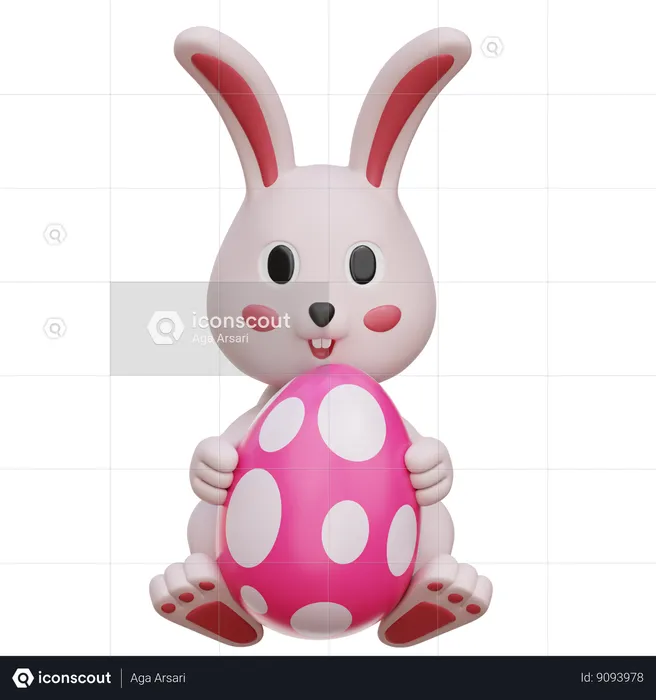 Easter Egg Bunny  3D Icon