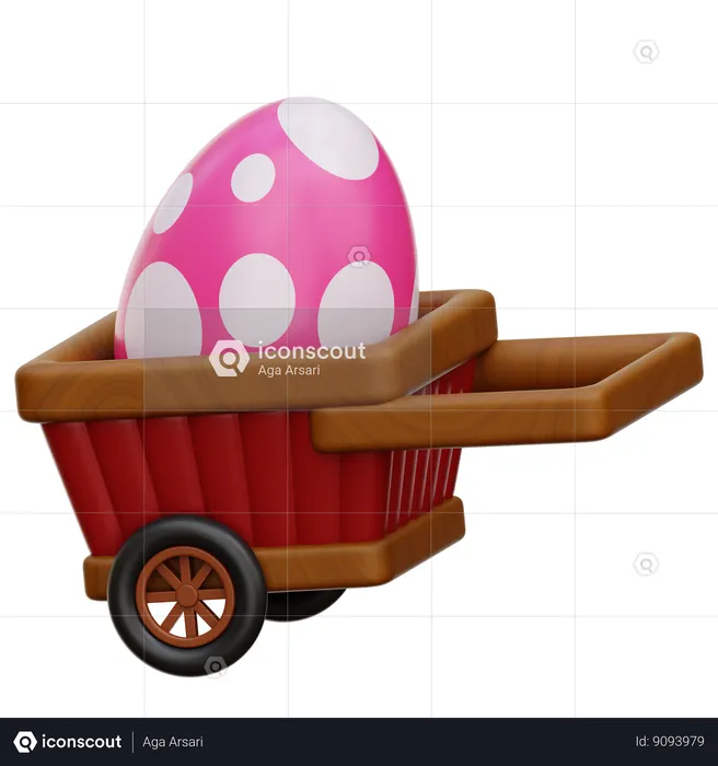 Easter Egg Cart  3D Icon