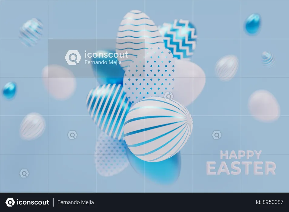 Easter egg celebration  3D Icon