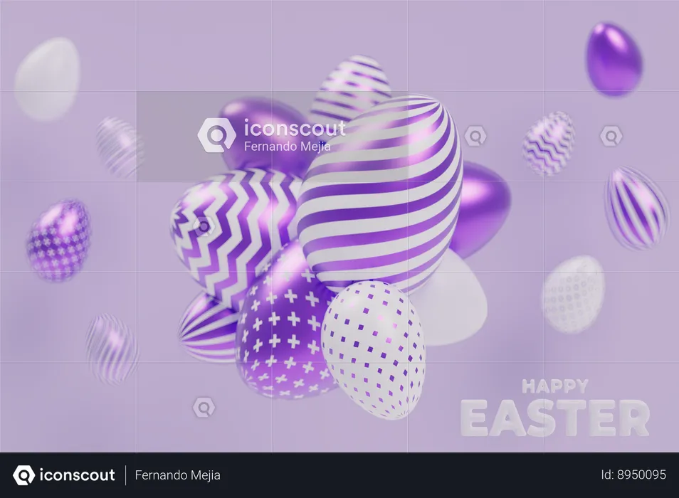 Easter egg decoration  3D Icon