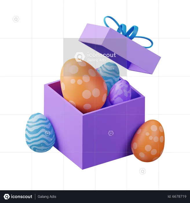 Easter Egg Giftbox  3D Icon