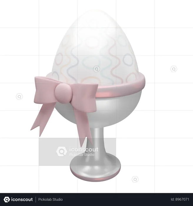 Easter egg in cup  3D Icon