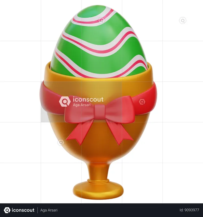 Easter Egg On Cup  3D Icon