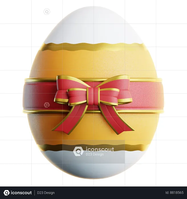 Easter Egg Wiht Ribbon Tie  3D Icon