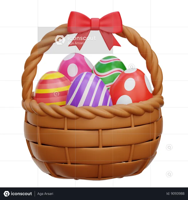 Easter Eggs Basket  3D Icon