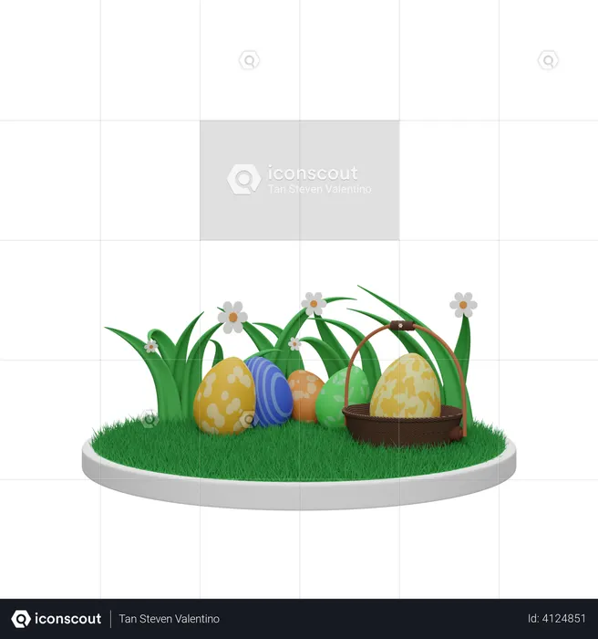 Easter Eggs  3D Illustration