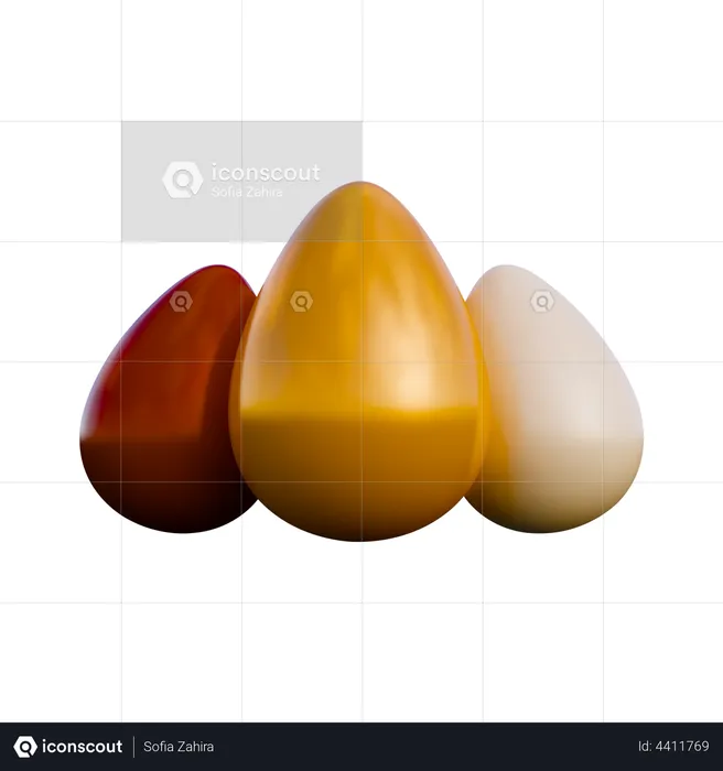 Easter Eggs  3D Illustration