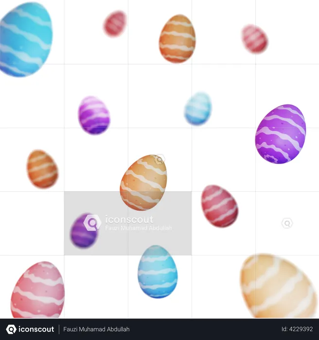 Easter eggs  3D Illustration