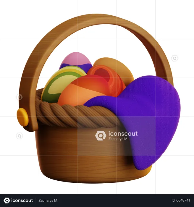 EASTER EGGS BASKET  3D Icon