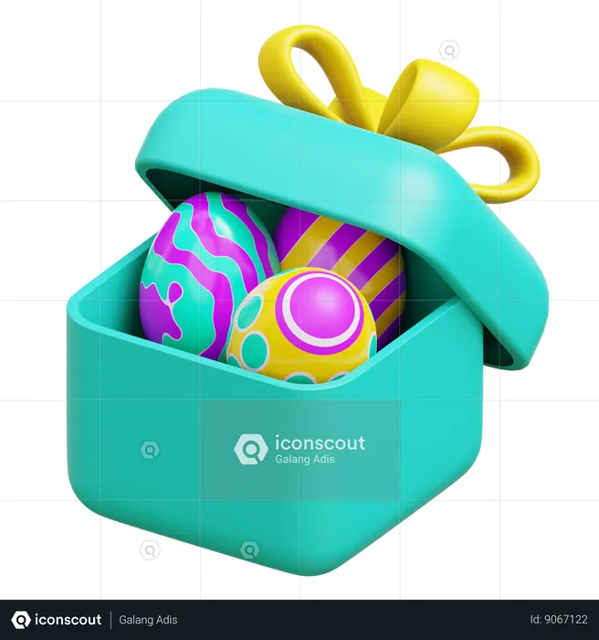 Easter Eggs Giftbox  3D Icon