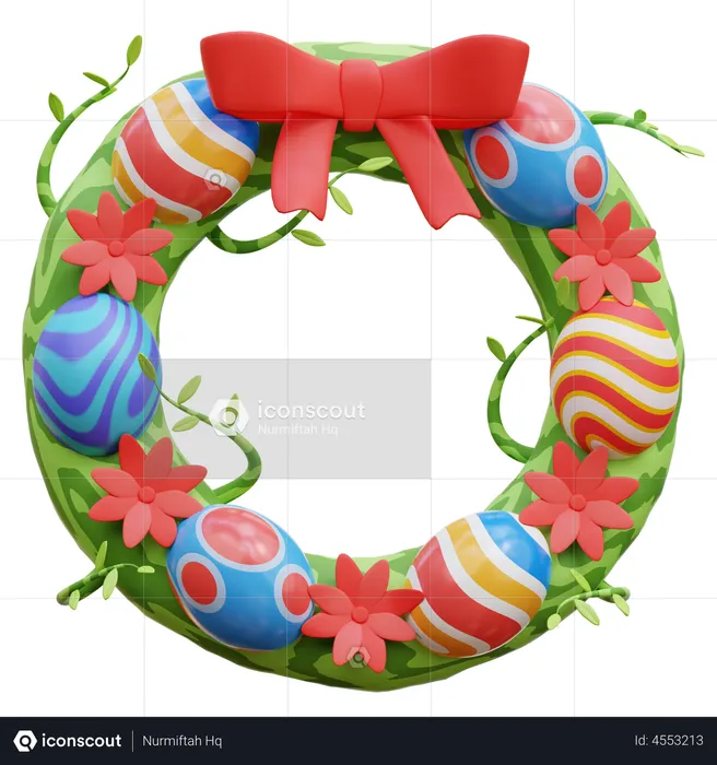 Easter Eggs Wreath  3D Icon