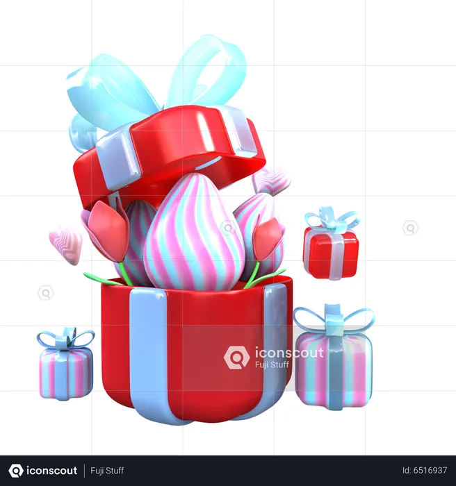 Easter gift box  3D Icon