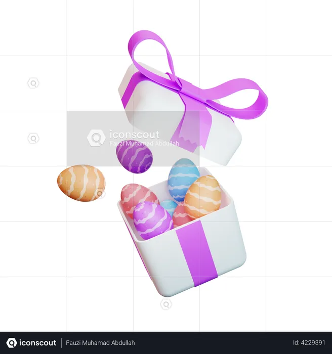 Easter gift box  3D Illustration
