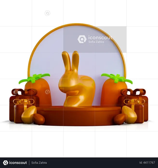 Easter Podium  3D Illustration