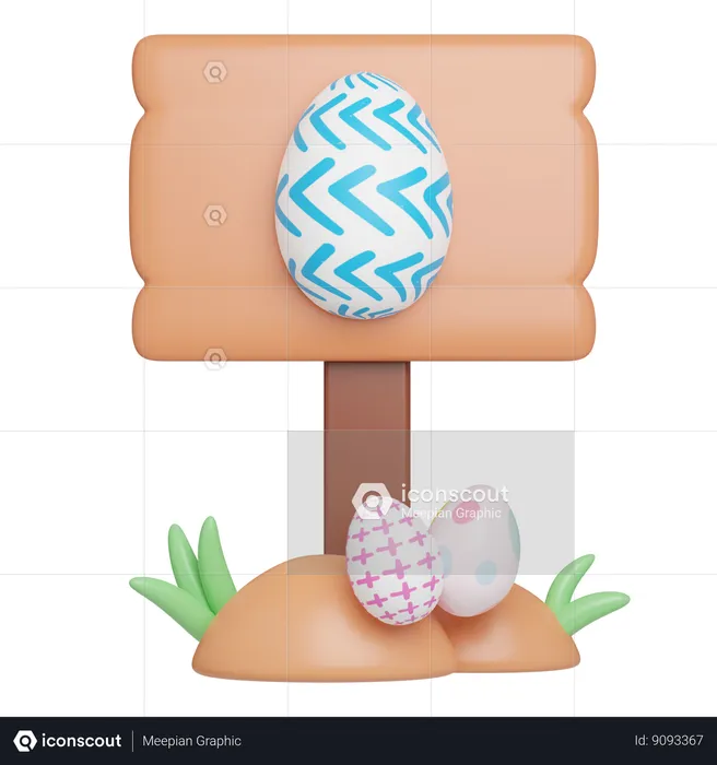 Easter Signboard  3D Icon
