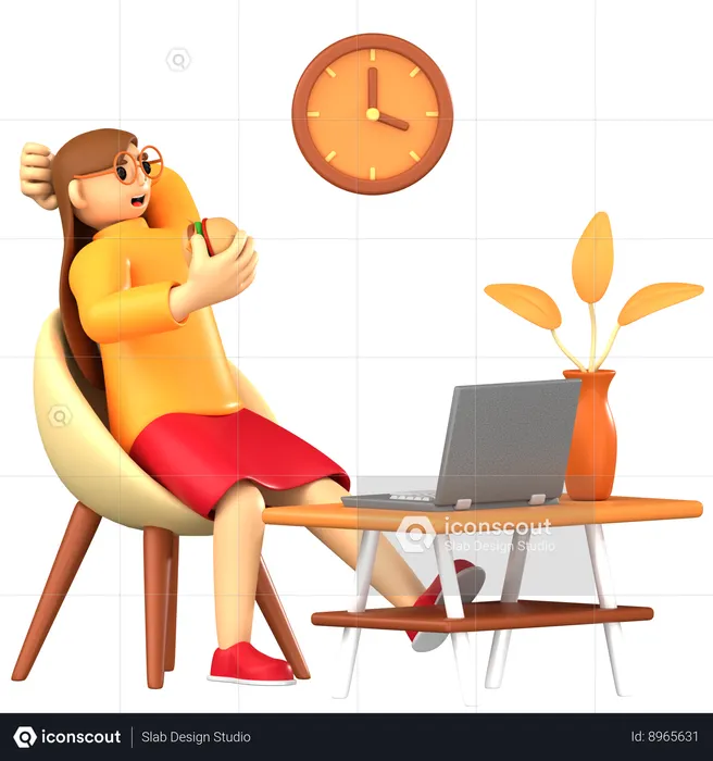 Eating snack  3D Illustration