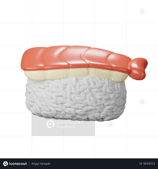 Ebi Sushi  3D Icon
