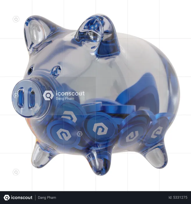 ECash (XEC) Clear Glass Piggy Bank  3D Icon