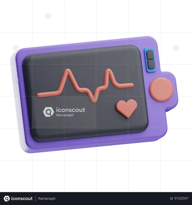 Appareil à ECG  3D Icon