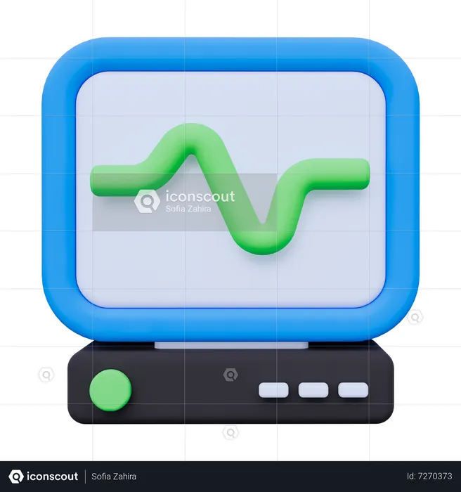 Ecg Machine  3D Icon