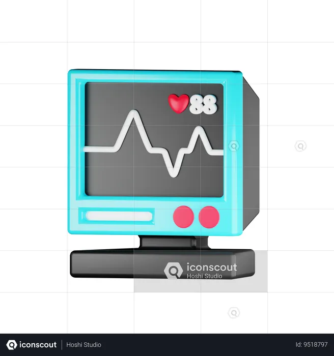 Ecg Machine  3D Icon