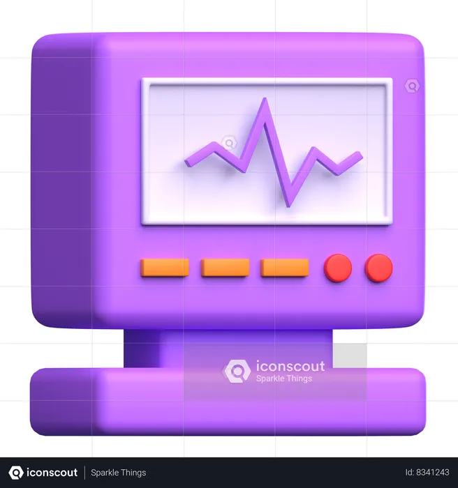 Ecg Machine  3D Icon