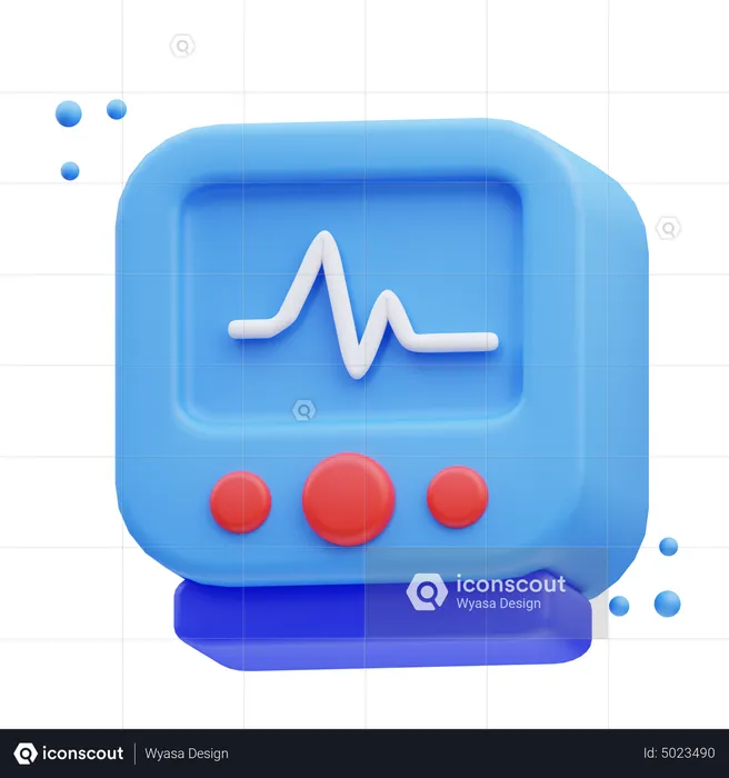 Ecg Machine  3D Icon